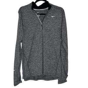 Nike Women’s Dri Fit 1/2 Zip Running Shirt Gray Black Size L